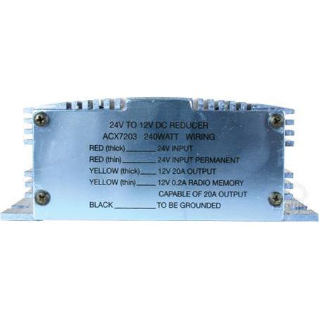 OEX Voltage Reducer 24V To 12V - Switch Mode Single Circuit - 20A (With Memory wire for Radio) - JAE Auto Electrical & Refrigeration