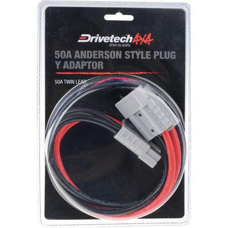 Drivetech 4x4 Single To Twin Anderson Plug Lead 50A