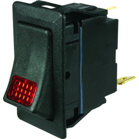 Jae Rocker COLE HERSEE ROCKER SWITCH ONOFF SPST 12V RED ILLUMINATED CONTACTS RATE ...