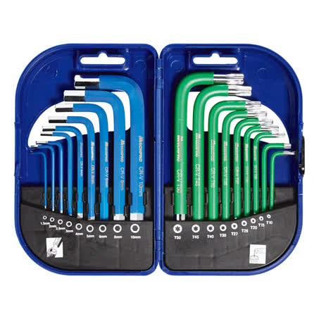 MECHPRO BLUE HEX KEY SET SHORT ARM TORX 18 PIECE — JAE Auto Electrical ...