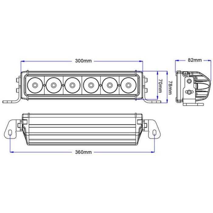 11" LED LIGHT BAR 6 X 10W CREE LEDS SPOT BEAM 9-60V **CLEARANCE**