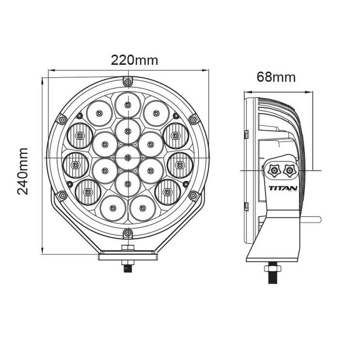 9" TITAN LED DRIVING LIGHT 180W - SLIM BODY TYPE **REPLACES LV9410**