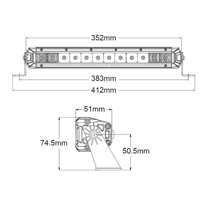 12" LED LIGHT BAR COMBO BEAM 12 x 1.5W LED 9-32V