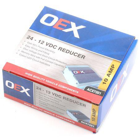 OEX Voltage Reducer 24V To 12V - Switch Mode Single Circuit - 10A (With Memory wire for Radio) - JAE Auto Electrical & Refrigeration