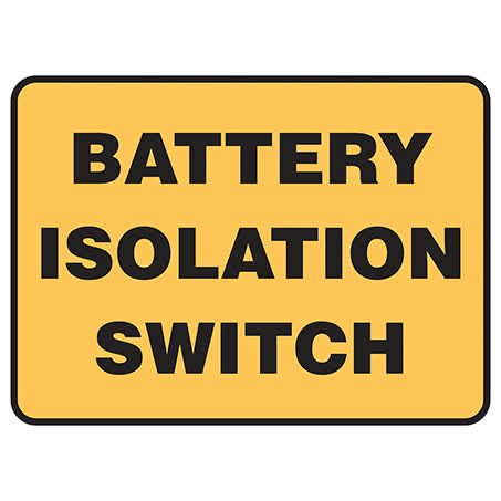 BATTERY ISOLATOR SWITCH STICKER 120 X 80MM — JAE Auto Electrical ...